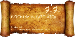 Fábián Fülöp névjegykártya